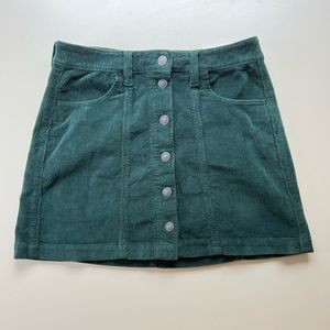 American Eagle Green Corduroy Skirt